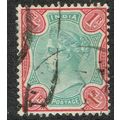 India 1892 1r Green and Analine Carmine SG106 FU