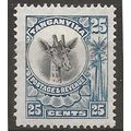 Tanganyika 1925 SG91 25c Olive Mounted Mint