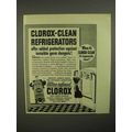 1941 Clorox Bleach Ad - Clean Refrigerators