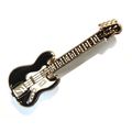 Black Electric Guitar Enamel Badge Country Heav...