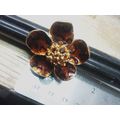 Chicos Flower Goldtone Adjustable Ring Size