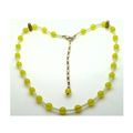 Yellow Opal Glass Beaded Choker Necklace