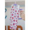 Orchid Petal Flower Print Handle Stainless Stee...