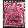 Gwailor (ICS) 1889 SG38 3 Pies Carmine Mounted ...