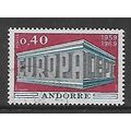 FRANCE ANDORRA 1969 EUROPA F40 COLONNADE GREY B...