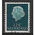NETHERLANDS 1953 12c TURQUOISE QUEEN JULIANA SG...
