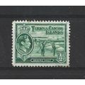 Turks&Caicos.SG195 1/2d Raking Salt (Green).Col...