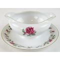Diamond China Moss Rose Gravy Boat with Attache...