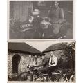 Motorcycle Antique Bike 2x Old Postcard Size Ph...