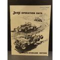 'Jeep' Operation Data Willys-Overland Motors Bo...