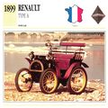 Collectors Club card. Classic Cars. Renault Type A
