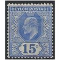 Ceylon 1904 SG283 15c Blue Mounted Mint .. .