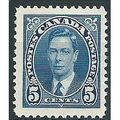 Canada 1937 SG361 5c Blue Mounted Mint .. ..