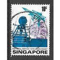SINGAPORE 1977 10c RADAR MISSILE AND SOLDIERS S...
