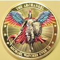 Archangel St Michael. Challenge Coin. 1.50" Gol...