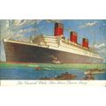 Cunard RMS QUEEN MARY Company Art Postcard