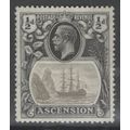 Ascension KGV 1924 ½d Grey Black & Black Mounte...