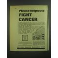 1968 Imperial Cancer Research Fund Ad - Please help us to fight cancer