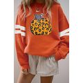 Orange Leopard Pumpkin Graphic Varsity Oversize...
