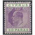 Cyprus 1902 SG51 30 Paras Green & Violet Unmoun...