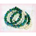 Outstanding Spiral Green Crystal Faux White Pea...
