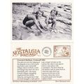Postcard Girls Playing Coverack Harbour Cornwal...