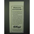 1930 Kellogg's Corn Flakes Ad - Feeling Sluggish?