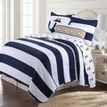2 Piece Nautical Stripped/Anchors Reversible Mi...