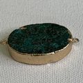 Chrysocolla Malachite Gold Dipped Connector Bea...