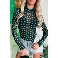 Green St Patrick Shamrock Printed Long Sleeve M...