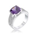 3Ct Elegant Silvertone Criss-Cross Amethyst Pur...