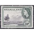 Nyasaland QEII 1953-54 1 1/2d Black Deep Grey-G...
