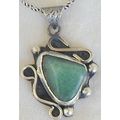 Green pendant hand made P13