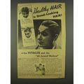 1936 Vitalis Hair Tonic Ad - Healthy Hair