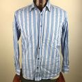 Bugatchi Uomo Casual Dress Shirt Lrg Blue/Beige...