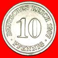 EAGLE (1880-1916): GERMANY ★ 10 PFENNIG 1907A! ...