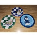 Set of 3 Christmas Holiday Heavy Plates Snowmen...