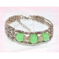 Sale Tibetan Silver Hill Tribe Style Green Bead...