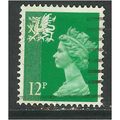 Wales GB 1986 12p Yellow green Machin SG W36 ( ...