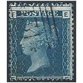 1858 SG45 2d Blue Plate 8 Fine Used Check Lette...