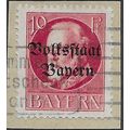 GER (BAVARIA) 1919 10pf 'KING LUDWIG (VOLKSTAAT...