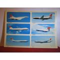 6 x BRITISH AIRWAYS AEROLPLANES unused postcard...