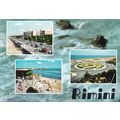 Rimini Italy Multiview Postcard posted 1961 cre...
