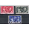 Jamaica KGVI 1937 Coronation Used SG 118-120 Sc...