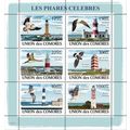 COMORES 2008 SHEET MNH FAMOUS LIGHTHOUSES PHARE...
