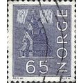 NORWAY, Church and Northern lights, blue 1963, ...
