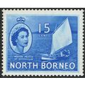 North Borneo 1954 Definitive Issue 15c Bright B...