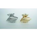 Small mini gold or silver metal leaf hair claw ...