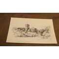 Pencil Sketch Postcard - Parish Church, Dartfor...