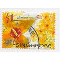 SINGAPORE 2001 FLOWERS $1 USED